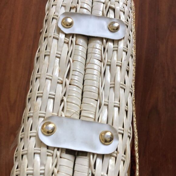 Vintage Hand made beaded and rattan handbag purse - Picture 10 of 13